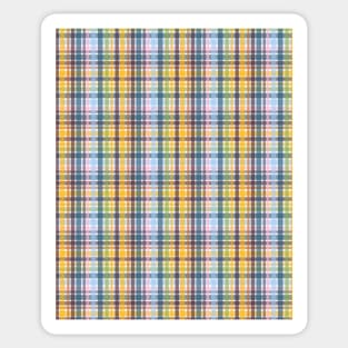 Coneflower Plaid Soft Blues and Yellows Sticker